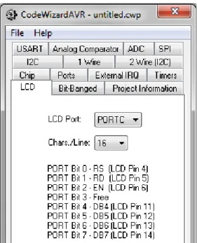 Gambar 7.3 Rangkaian Aplikasi LCD Display 16x2 
