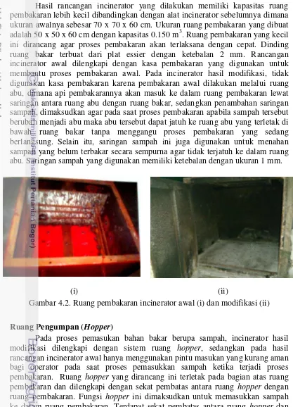 Gambar 4.2. Ruang pembakaran incinerator awal (i) dan modifikasi (ii) 