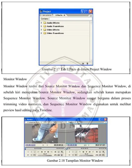 Gambar 2.17 Tab Effects di dalam Project Window  