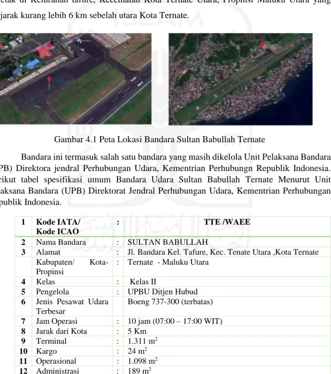 Gambar 4.1 Peta Lokasi Bandara Sultan Babullah Ternate 