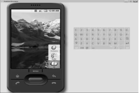 Gambar 2.Tampilan awal layar android pada  emulator[5]