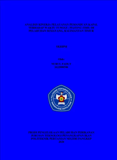 ANALISIS KINERJA PELAYANAN PEMANDUAN KAPAL TERHADAP WAKTU TUNGGU ...