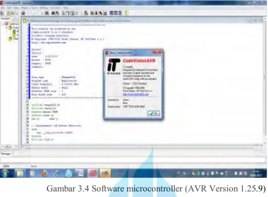 Gambar 3.4 Software microcontroller (AVR Version 1.25.9) 