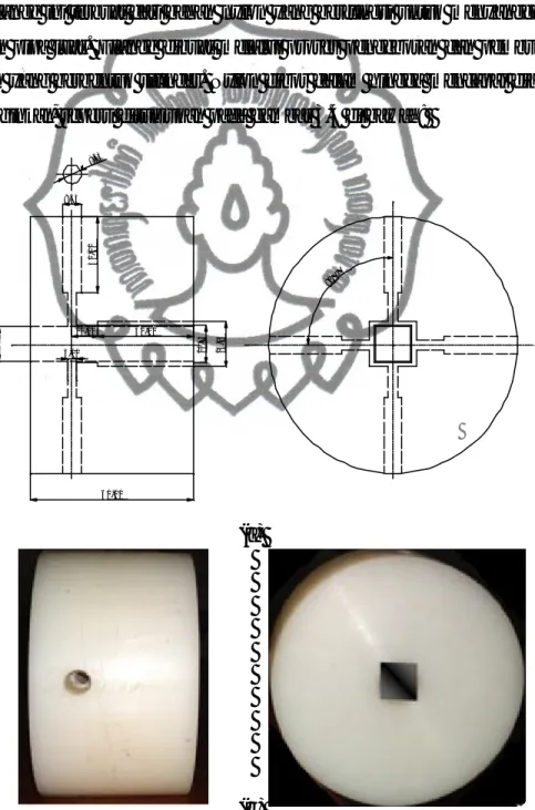 Gambar 3.4. (a) Gambar detail flange, (b) Flange setelah dilakukan proses pembubutan 