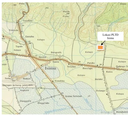 Gambar 1.1 Peta Lokasi PLTD Isimu  Batas-batas lokasi kegiatan PLTD Isimu adalah: 