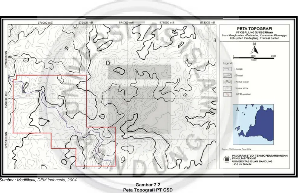 Gambar 2.2 Peta Topografi PT CSD