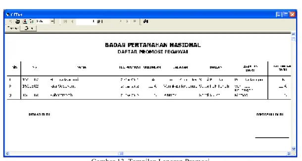 Gambar 13. Tampilan Laporan Promosi