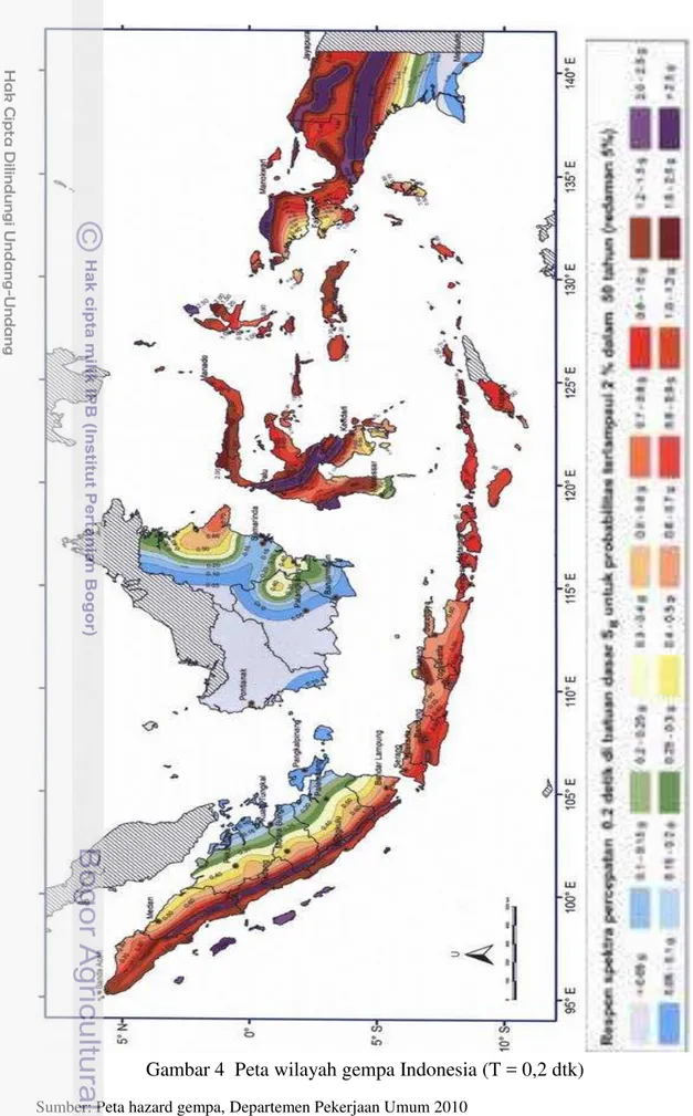 Gambar 4  Peta wilayah gempa Indonesia (T = 0,2 dtk) 