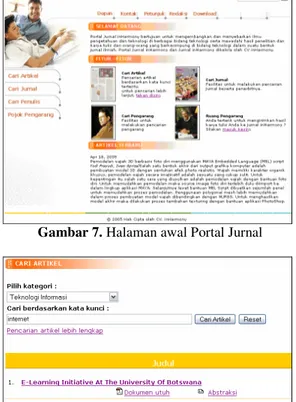 Gambar 7. Halaman awal Portal Jurnal 