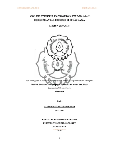 ANALISIS STRUKTUR EKONOMI DAN KETIMPANGAN EKONOMI ANTAR PROVINSI DI ...