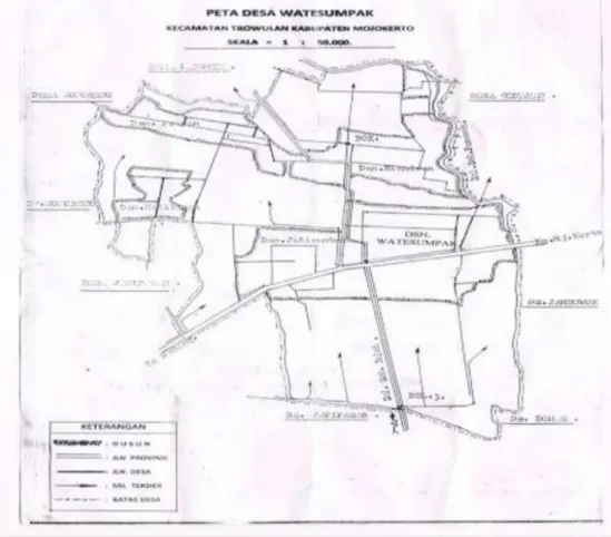 Gambar 2 : Peta Desa Wates Umpak Kecamatan Trowulan Kabupaten  Mojokerto 