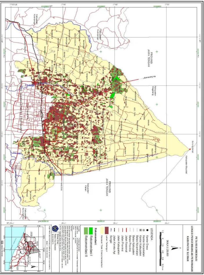 Gambar 3. Peta Rekomendasi Pengembangan Perumahan di Kabupaten Sleman 