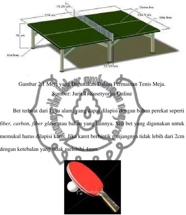 Gambar 2.1 Meja yang Digunakan Dalam Permainan Tenis Meja. 