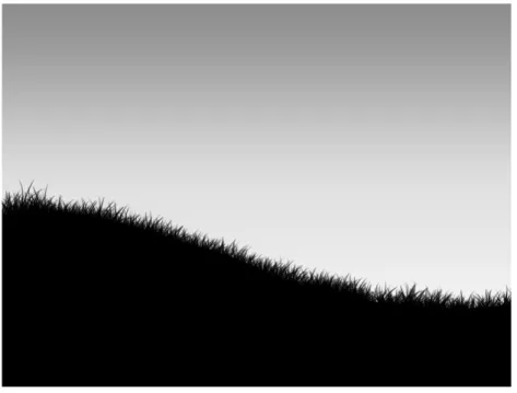 Gambar 4-8. Siluet landscape padang rumput yang tercipta  setelah seleksi diisi dengan warna Foreground