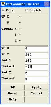 Gambar 3. 11 Menu part annular circ area 
