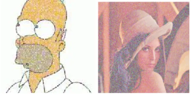 Gambar 7.8. Gambar Homer dan Lenna hasil dekripsi  dengan mode min dan algoritma Sum-Delta dari share hasil 