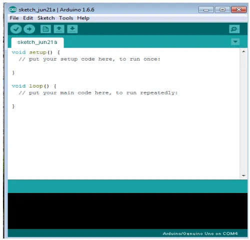 Gambar 2.11. Tampilan Pemrograman Arduino Dengan Software Arduino IDE 