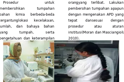 Gambar 1. Pakaian danrambut panjangyang dibiarkantidak aman dapatterkena api danterkontaminasi