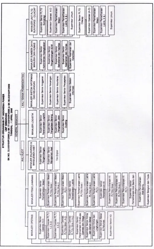 Gambar 2.4 Struktur organisasi PT. Indonesia PowerUBP Semarang 