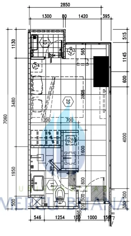 Gambar 36. Denah Unit tipe 3-a3  Sumber: Data Proyek 