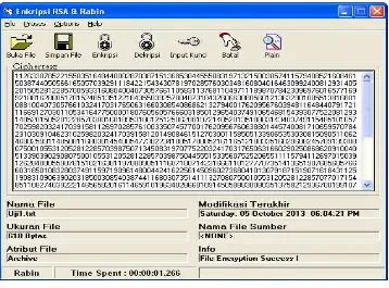 Gambar 4.7. Tampilan Plainteks Metode Rabin Dengan File 610 byte 