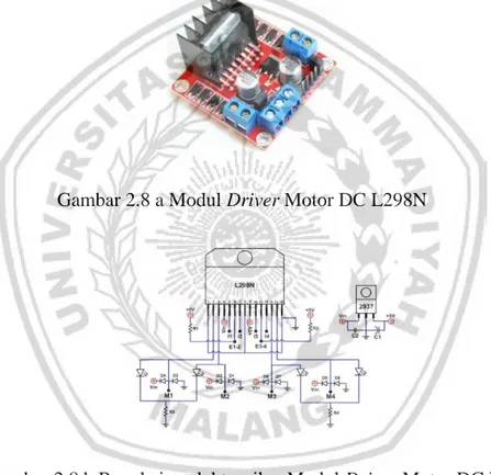 Gambar 2.8 b Rangkaian elektronika  Modul Driver Motor DC L298N 