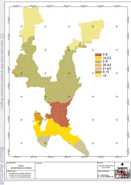 Gambar 9. Peta Kelerengan di Wilayah Jabodetabekpunjur 