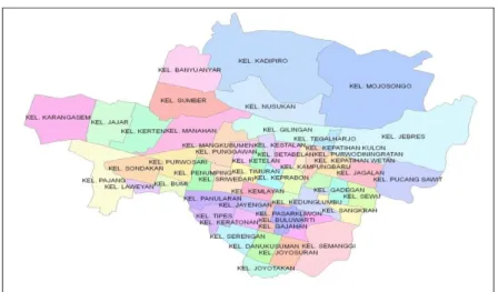 Gambar 1 Peta Administrasi Kota Surakarta 