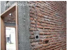 Gambar contoh pemasangan dinding batu bata 