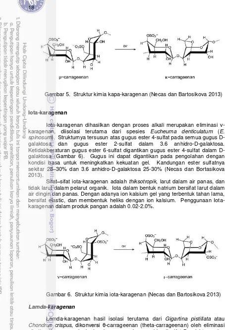Gambar 5.  Struktur kimia kapa-karagenan (Necas dan Bartosikova 2013) 