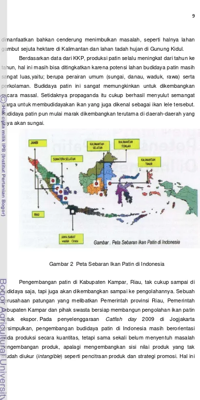 Gambar 2  Peta Sebaran Ikan Patin di Indonesia 