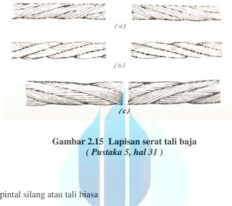 Gambar 2.15  Lapisan serat tali baja 