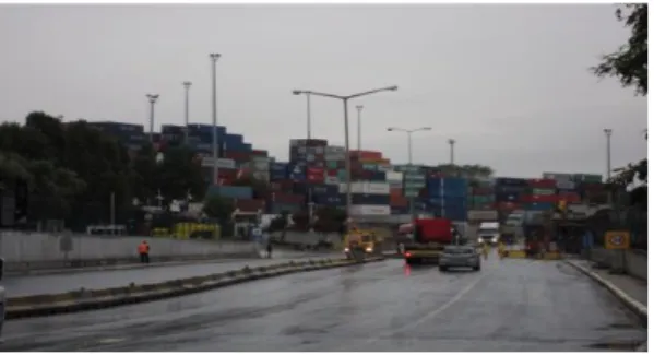 Figure 1: Piles of empty containers in  Ambarlı Port. 