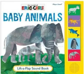 Gambar 2.11 Baby Animals (Lift-a-Flap Sound Book) karangan Eric Carle  Sumber: https://www.goodreads.com/book/show/11975562-baby-animals 