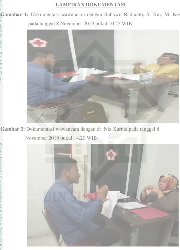 Gambar 2: Dokumentasi wawancara dengan dr. Nia Kurnia pada tanggal 8  November 2019 pukul 14.20 WIB 