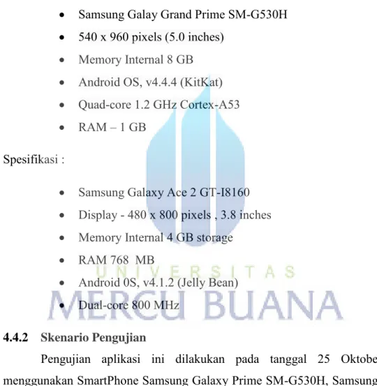 Tabel 4.2  Skenario Pengujian 