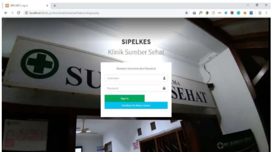 Gambar 3. Halaman login  2. Halaman pendaftaran 
