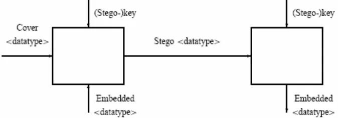 Gambar Proses steganografi dengan metode embedding 