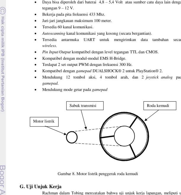 Gambar 8. Motor listrik penggerak roda kemudi 