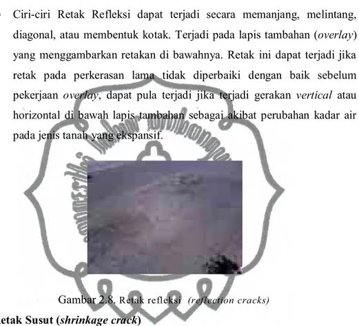 Gambar 2.8.  Retak refleksi  (reflection  cracks)