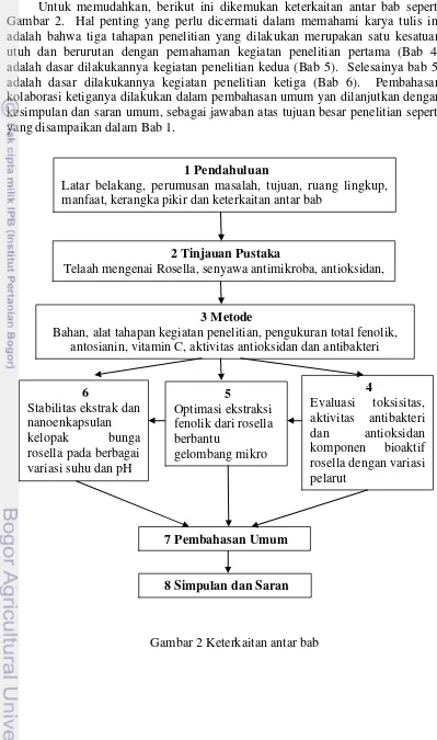 Gambar 2.  Hal penting yang perlu dicermati dalam memahami karya tulis ini Untuk memudahkan, berikut ini dikemukan keterkaitan antar bab seperti adalah bahwa tiga tahapan penelitian yang dilakukan merupakan satu kesatuan utuh dan berurutan dengan pemahaman