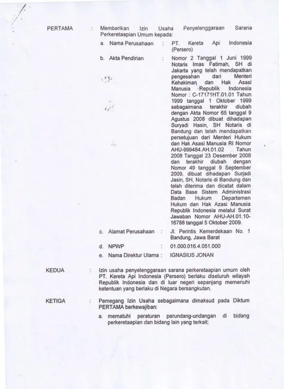 Gambar 2.4 Badan Hukum PT. KERETA API (Persero) Hal.3 