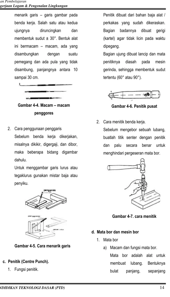 Gambar 4-4. Macam – macam  penggores 