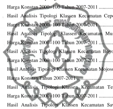 Tabel 4.82  Hasil Analisis Overlay Kecamatan Wonosegoro Tahun 2007-2011..