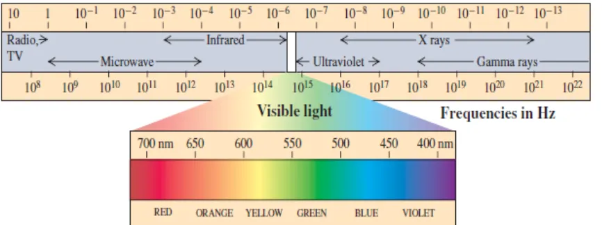 Gambar 2.1. Spektrum Gelombang Elektromagnetik  (Young &amp; Freedman, 2008) 
