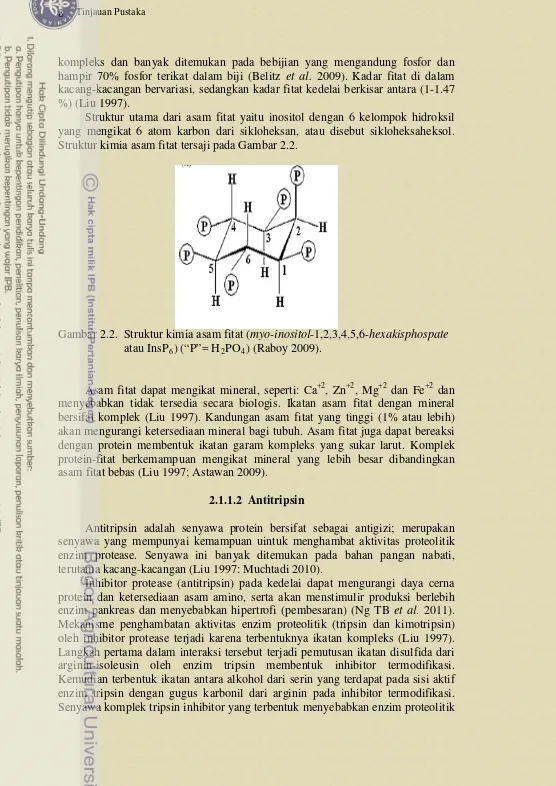 Gambar 2.2.  Struktur kimia asam fitat ( myo-inositol-1,2,3,4,5,6-hexakisphospate    