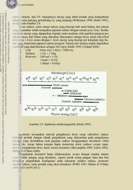 Gambar 2.6  Spektrum elektromagnetik (Diehl 1995). 