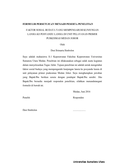 Faktor Sosial Budaya Yang Mempengaruhi Kunjungan Lansia Ke Posyandu ...