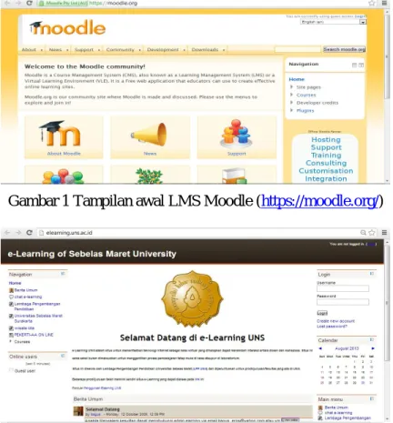 Gambar 1 Tampilan awal LMS Moodle (https://moodle.org/) 