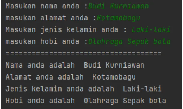 Gambar 1.5 Hasil run 